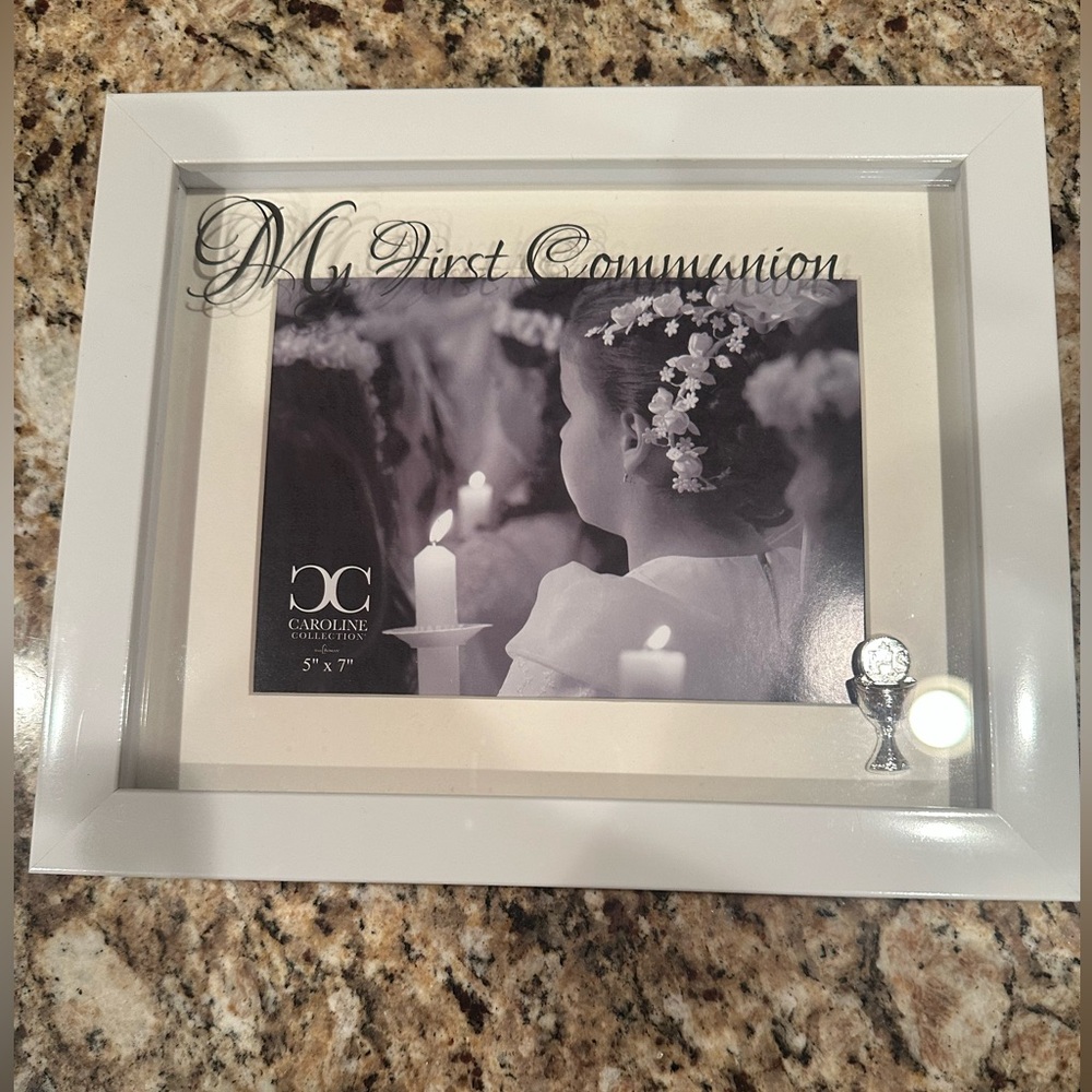 "My First Communion" White Shadowbox Photo Frame